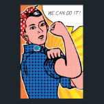 Pop Art Rosie the Riveter We Can Do It! Polka Dots Poster<br><div class="desc">Happy birthday, Rosie the Riveter! In honour of J. Howard Miller's creation's 70th birthday, we've reimagined the classic We Can Do It! poster as if Roy Lichtenstein painted it in the 1960s. This vibrant version features the classic Ben-Day dots that Lichtenstein made famous in his works such as "Drowning Girl"...</div>