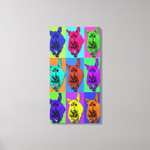Pop Art Running Dachshund Ears Flapping Canvas Print