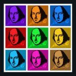 Pop Art Shakespeare Poster<br><div class="desc">This colourful pop art version of Shakespeare is a fun way to express your love of the Bard of Avon. Available on a wide range of t-shirts and gifts.</div>