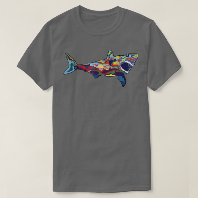 Pop Art Shark Design  T-Shirt (Design Front)