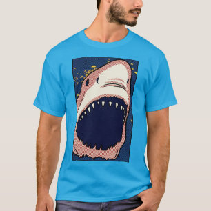 Pop Art Shark Jaw Halftone Comic Panel T-Shirt