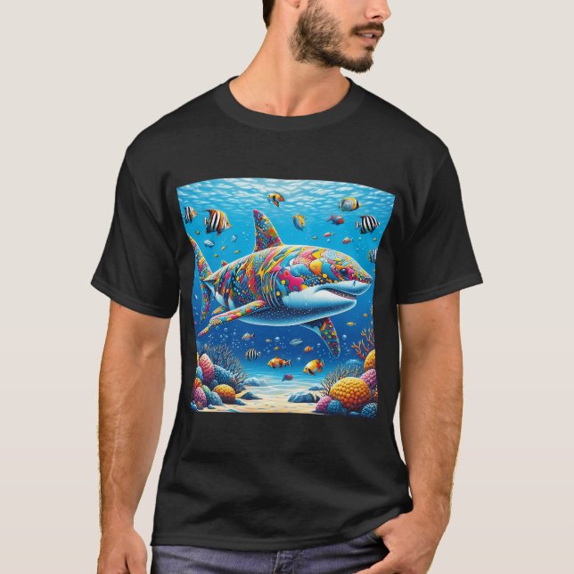 pop art shark T-Shirt (Front)