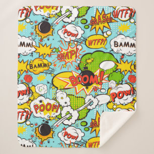 Pop Art Sherpa Blanket