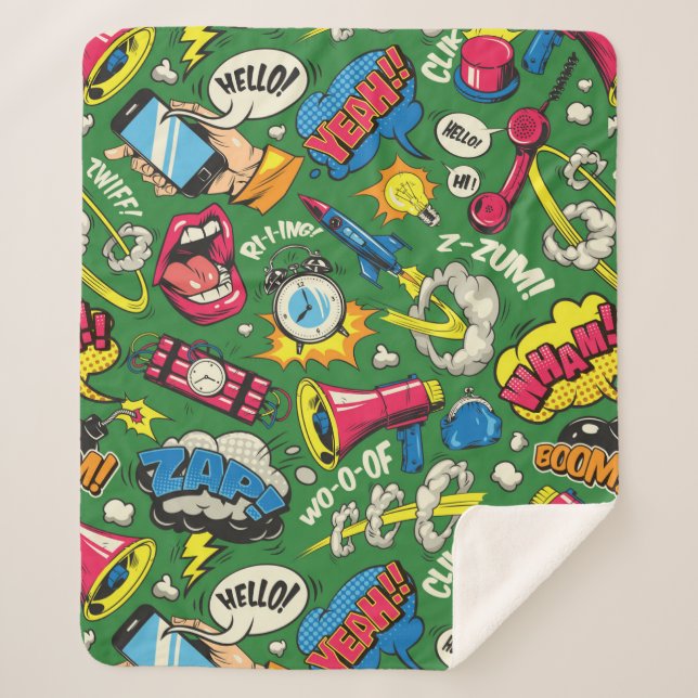 Pop Art Sherpa Blanket (Front)