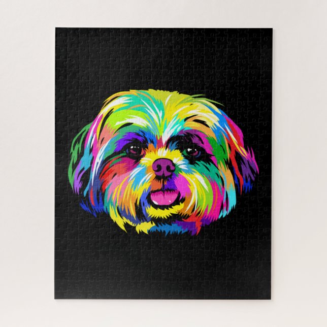 Pop Art Shih Tzu Dog Lovers Jigsaw Puzzle (Vertical)