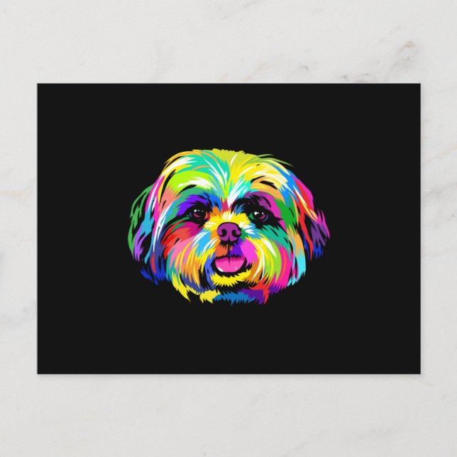 Pop Art Shih Tzu Dog Lovers Postcard (Front)