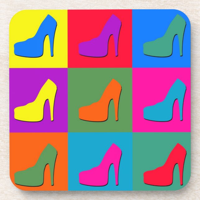 Pop art shoes coaster (Front)
