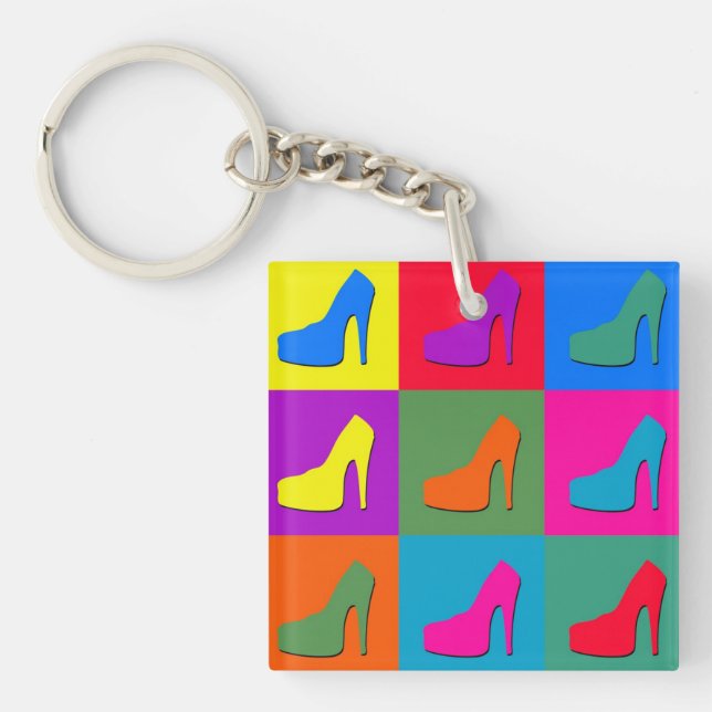 Pop art shoes key ring (Front)