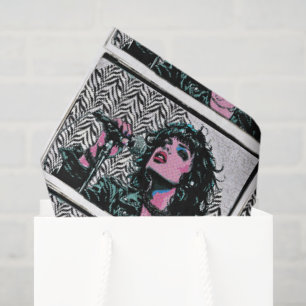 Pop Art Singer Halftone Punk Rocker Music Lovers Tissue Paper