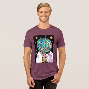 Pop Art Singer Mirror Ball Disco Ball Tri-Blend Shirt