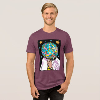 Pop Art Singer Mirror Ball Disco Ball Tri-Blend Shirt