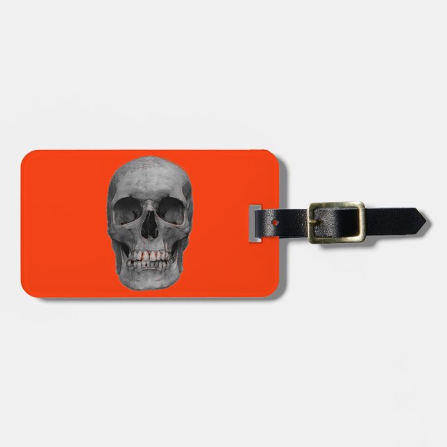 Pop Art Skull Luggage Tag (Front Horizontal)