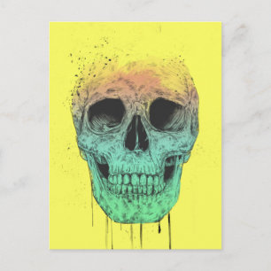 Pop art skull postcard
