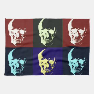 Pop Art Skull Tea Towel