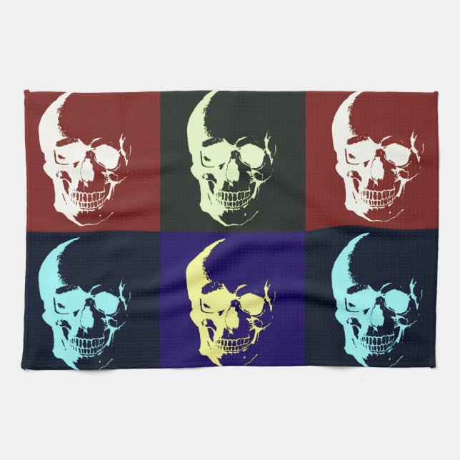 Pop Art Skull Tea Towel (Horizontal)