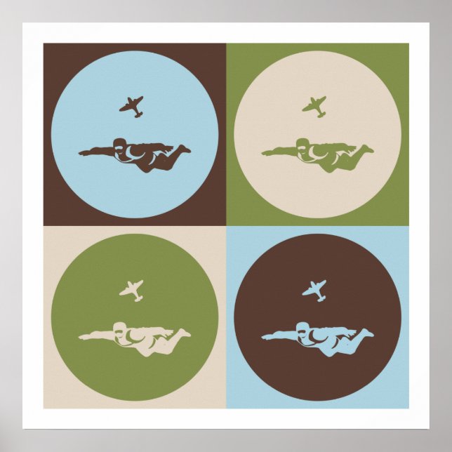 Pop Art Skydiving Poster (Front)