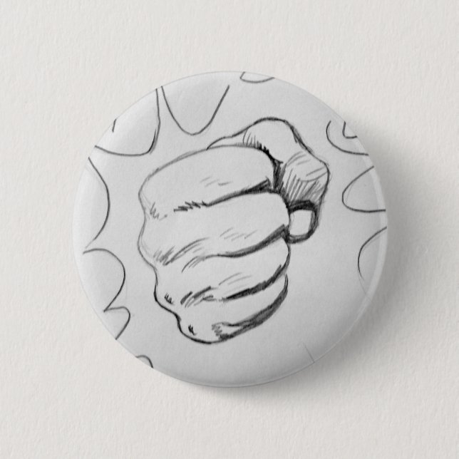 Pop Art Smash Punch Pencil Sketch 6 Cm Round Badge (Front)