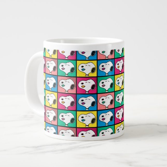 Pop Art Snoopy Lips | Mod for You Pattern Large Coffee Mug (Front Left)