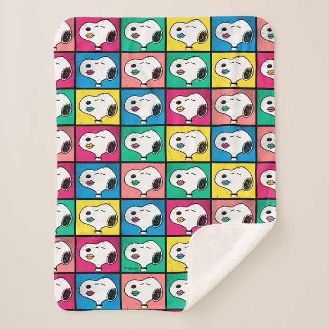 Pop Art Snoopy Lips | Mod for You Pattern Sherpa Blanket (Front)