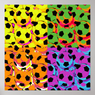 Pop Art Soccer Balls Poster