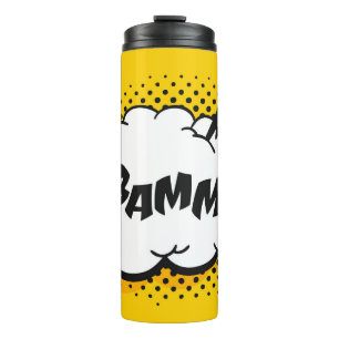 Pop art speech bubble drawing with text. Cartoon s Thermal Tumbler