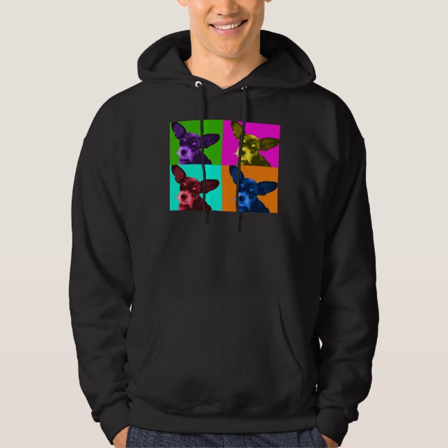 Pop Art Squeaky Chihuahua Scoop Hoodie (Front)
