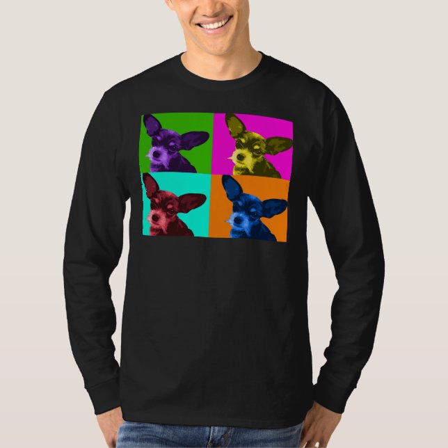 Pop Art Squeaky Chihuahua Scoop T-Shirt (Front)