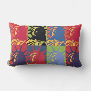 Pop Art Statue of Liberty American Lumbar Cushion
