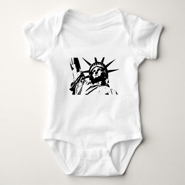 Pop Art Statue of Liberty Baby Bodysuit (Front)
