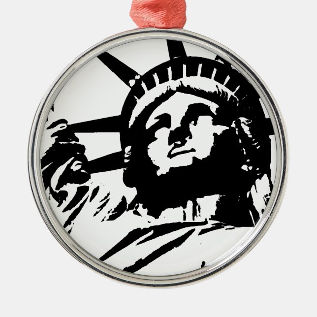 Pop Art Statue of Liberty Metal Tree Decoration (Front)