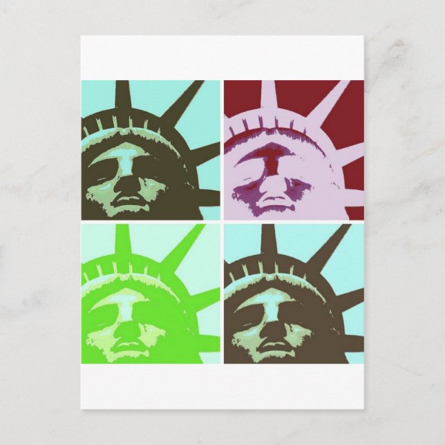 Pop Art Statue of Liberty Postcard (Front)