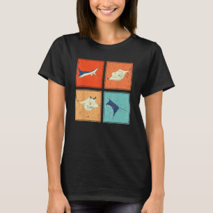 Pop Art Stingray Aquarium Animal Scuba Diver Ocean T-Shirt