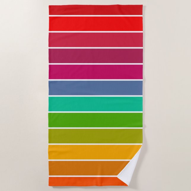 Pop Art Stripes Beach Towel (Front)