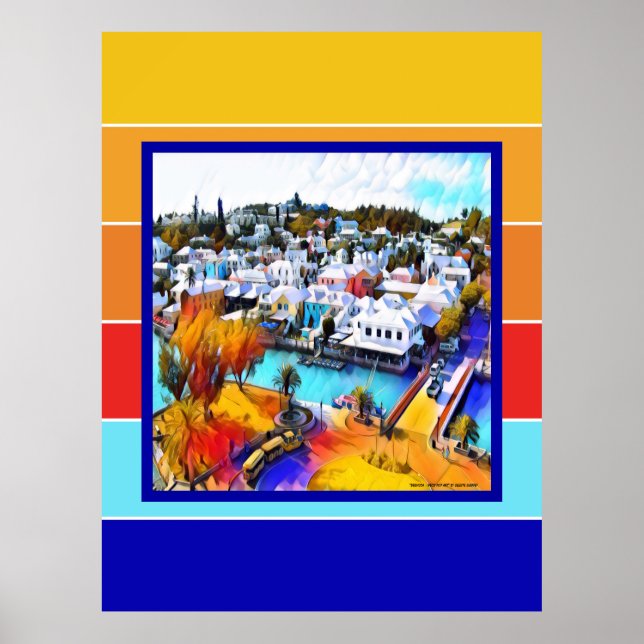Pop Art Stripes Bermuda  Poster (Front)