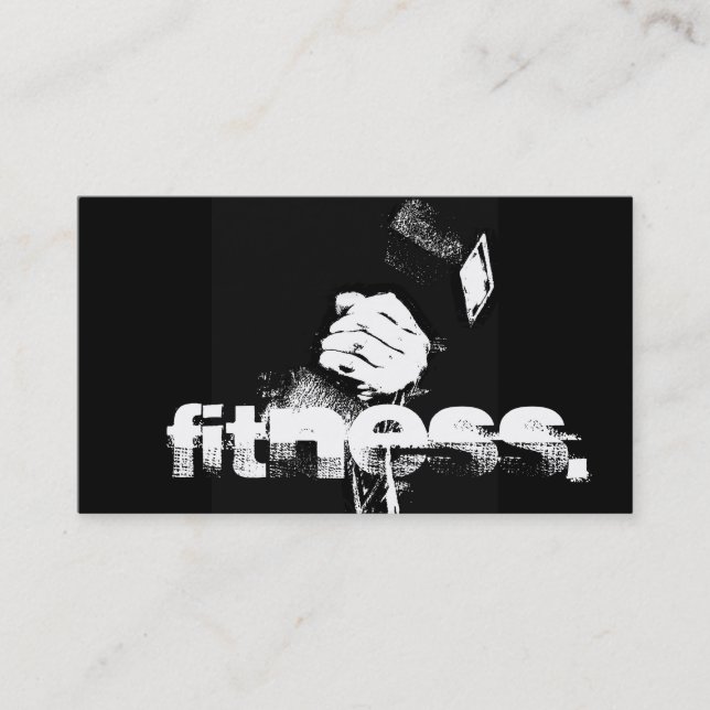 Pop Art Style Personal Trainer Black Business Card (Front)