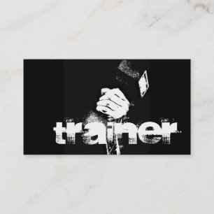 Pop Art Style Personal Trainer Black Business Card