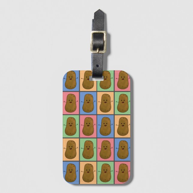 Pop Art Style Potato  Luggage Tag (Front Vertical)