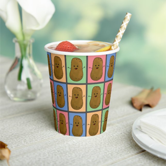 Pop Art Style Potato Paper Cups (Insitu)