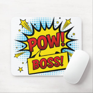 Pop Art Style POW BOSS Modern Professional Mouse Pad