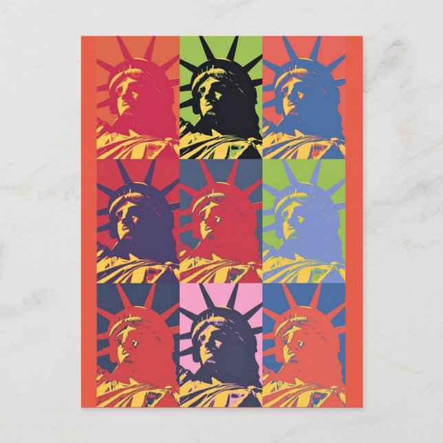 Pop Art Style Statue of Liberty Postcard (Front)