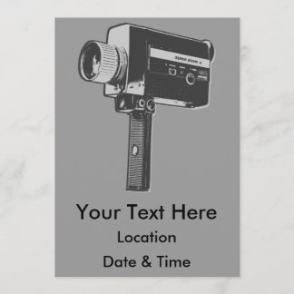 Pop Art Super 8 Movie Camera Invitation