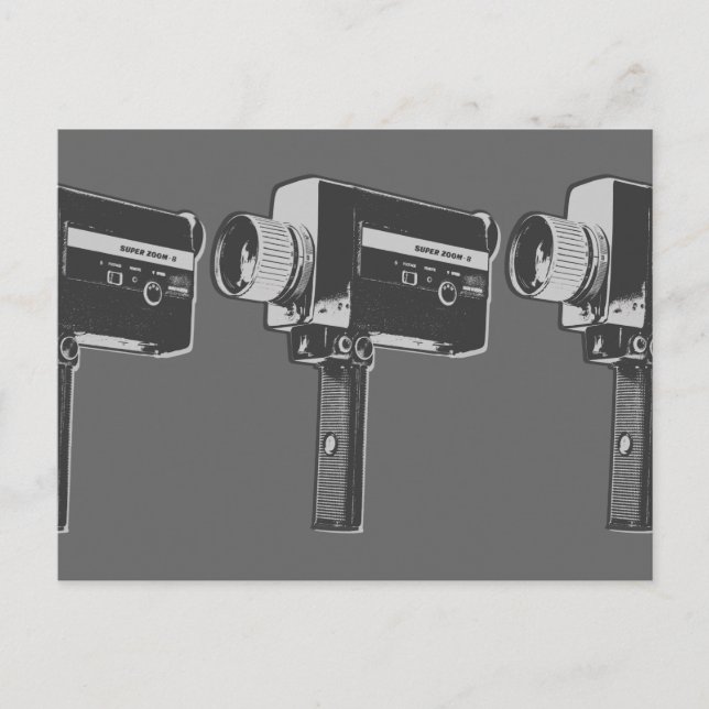 Pop Art Super 8 Movie Camera Postcard (Front)