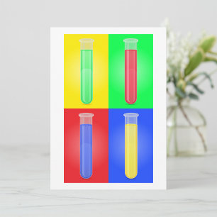 Pop Art Test Tubes Science Chemistry Laboratory Invitation