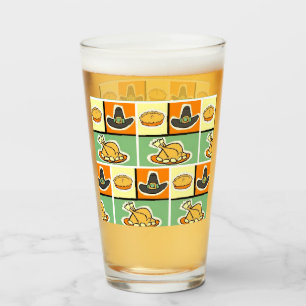 Pop Art Thanksgiving Dinner Glass