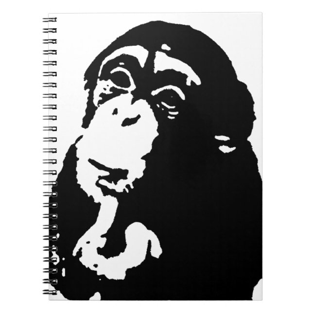 Pop Art Thinking Chimpanzee Notebook (Front)