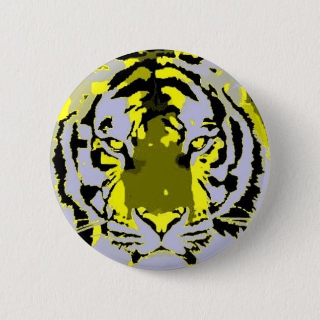 Pop Art Tiger 6 Cm Round Badge (Front)