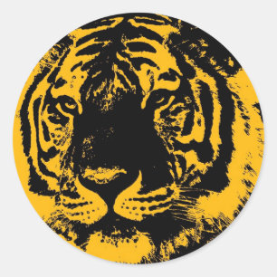 Pop Art Tiger Classic Round Sticker