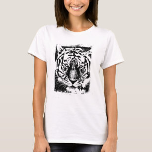 Pop Art Tiger Head Trendy Elegant Modern Template T-Shirt
