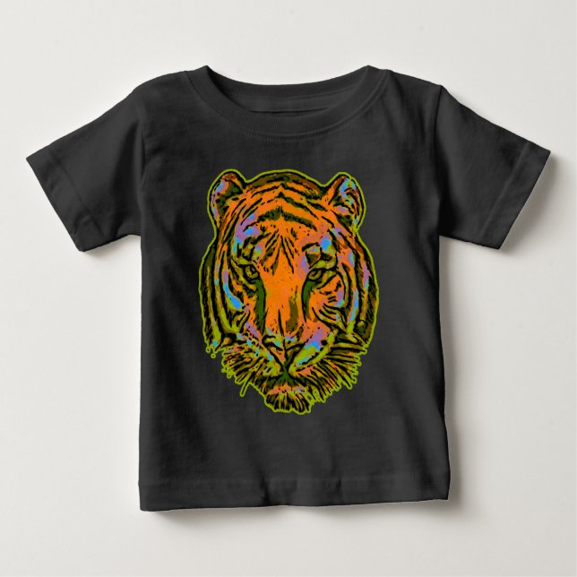 Pop Art TIGER HEAD + your backgr. & ideas Baby T-Shirt (Front)