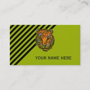 Pop Art TIGER HEAD + your backgr. & ideas Business Card